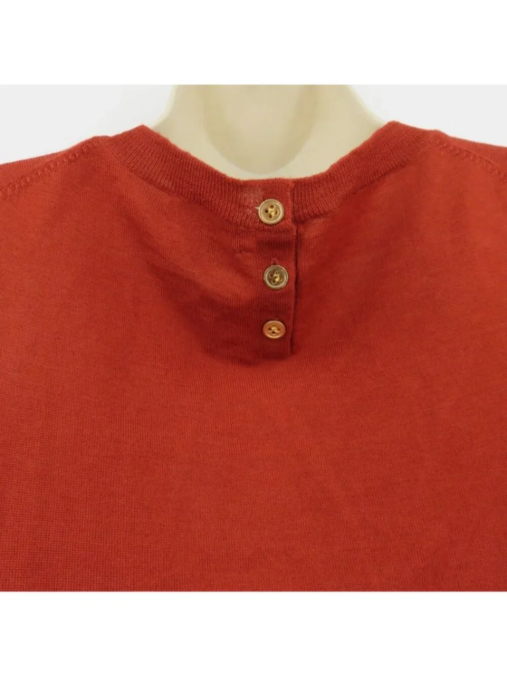 NEW J Crew Women Large Merino Wool Burnt Orange Sleeveless Tight Knit Sweater